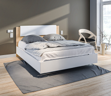 Кровати 160 см, Кровать (1600) Мальта СБ-3270 Белый,Дуб Гамильтон