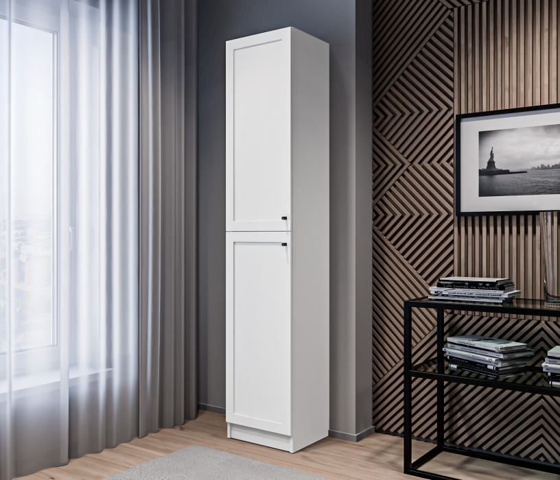 Шкафы пеналы, Пенал Твин СБ-3372 Белый с глухим фасадом