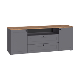 Тумба под ТВ Остин 16.47, серый графит, дуб золотой крафт