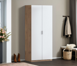 Шкаф двухдверный Макс 1000 мм, вариант №3 (ЛДСП, корпус дуб вотан)