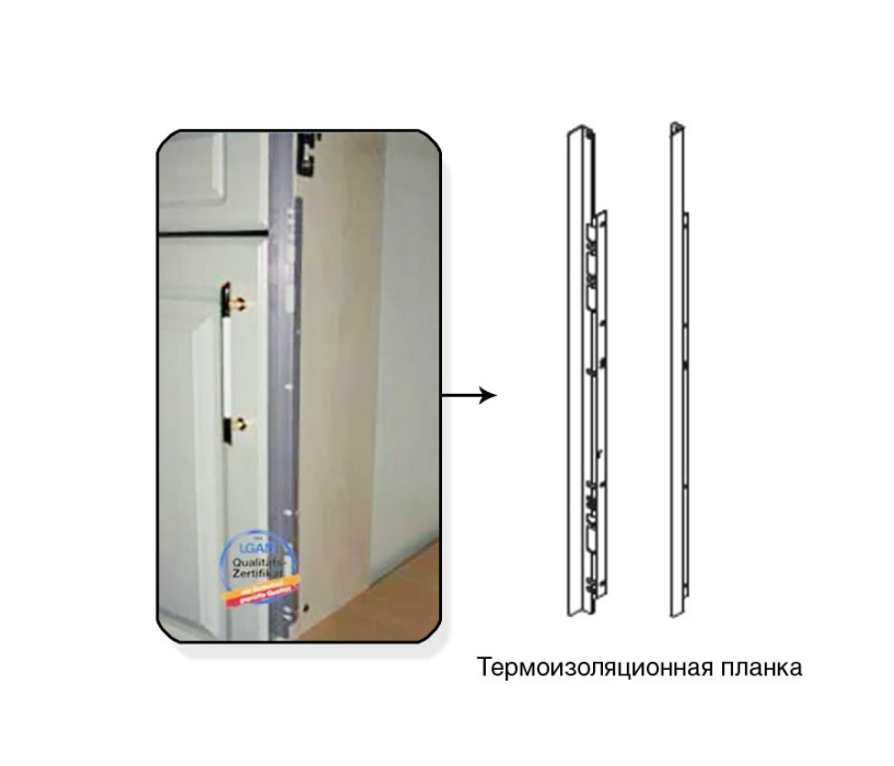 Дополнительно, Планка термоизоляционная хром 16мм