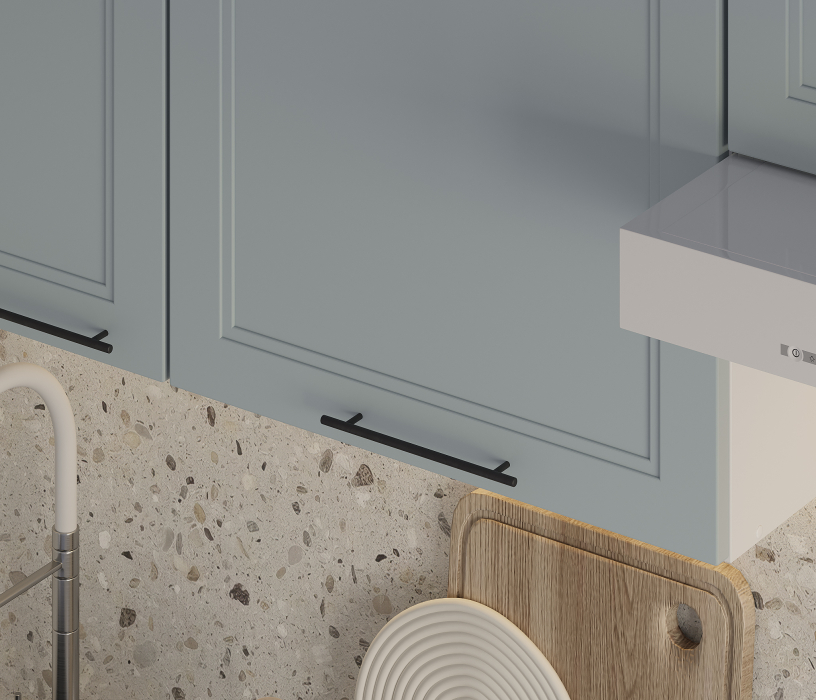 Кухонные гарнитуры, Кухонный гарнитур Регина Белый/МДФ Modern Серый 2,4 м