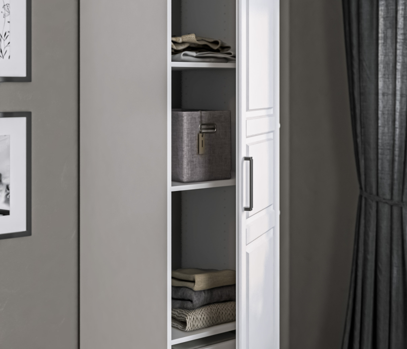 Шкафы пеналы, Шкаф-пенал МАКС 500 Белый/МДФ Белый матовый