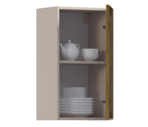 Навесной шкаф Регина РП-40 (Песочный/Витрина Золото)