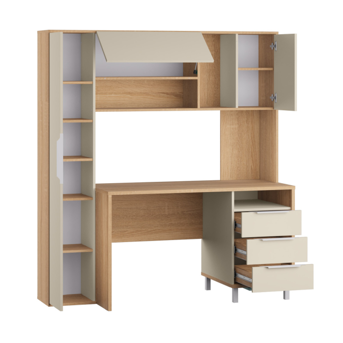 Прямые компьютерные столы, Стол рабочий Комфорт 12.95, дуб сонома, сатин