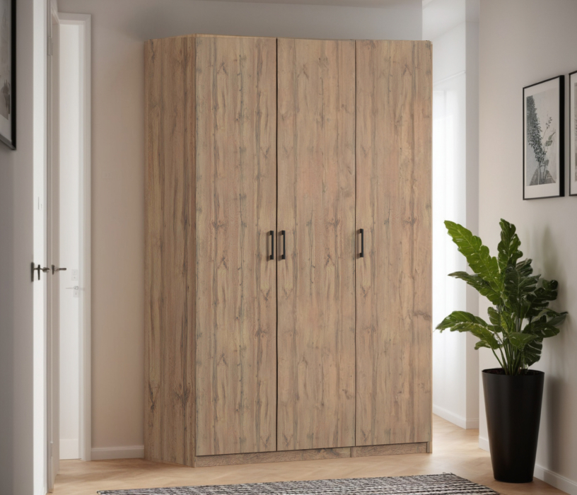 Для одежды, Шкаф трехдверный Макс 1500 мм, вариант №4 (ЛДСП, корпус дуб вотан)