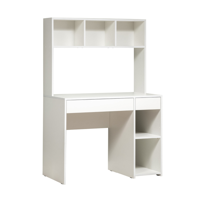 Прямые компьютерные столы, Стол компьютерный Комфорт 12.77 F, белый шагрень