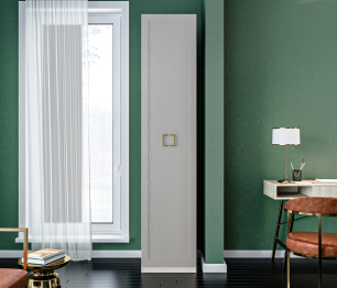 Пенал Макс с двумя ящиками с фасадом Ассоль Кашемир серый