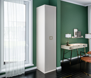 Пенал Макс с двумя ящиками с фасадом Ассоль Кашемир серый