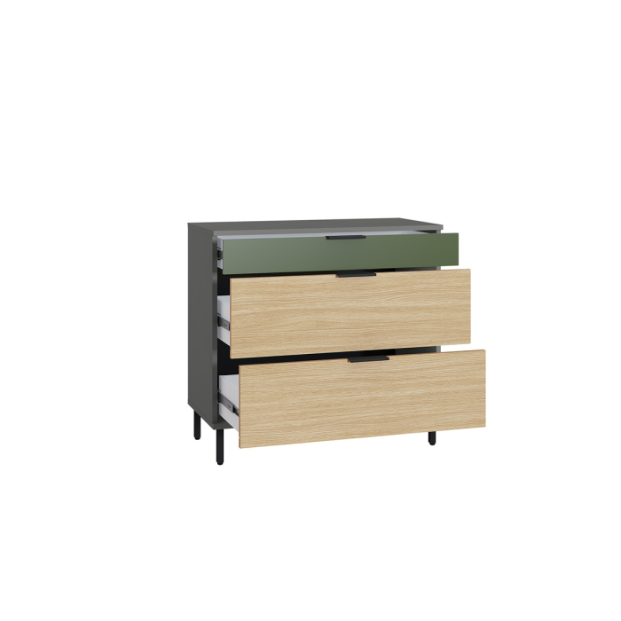 Детские комоды, Комод Марвэл 16.234.03, темно-серый, плэйн, дымчатый зеленый