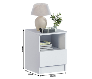 Комплект Альфа (тумба и стеллаж со столом), Белый