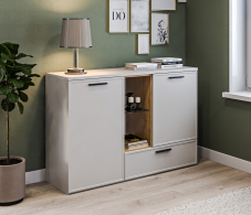 Комоды, Комод Милан СБ-3264 Серый,Дуб Гамильтон/МДФ Светло серый