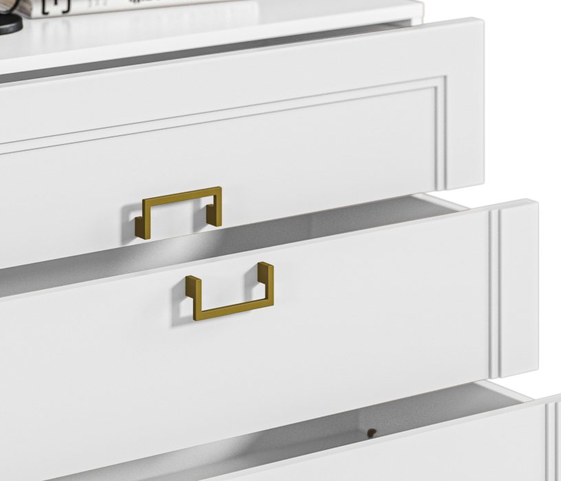 Комоды, Комод Ассоль СБ-3434 Белый/МДФ Белый