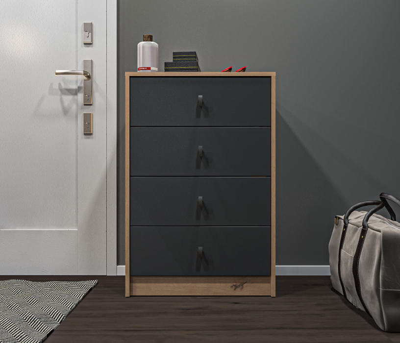 Комоды, Комод Сидней СБ-2586/1 Дуб дикий/Диамант серый