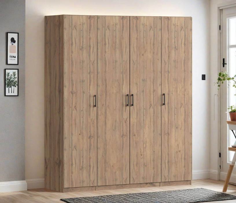 Для одежды, Шкаф четырехдверный Макс 2000 мм, вариант №3 (ЛДСП, корпус дуб вотан)