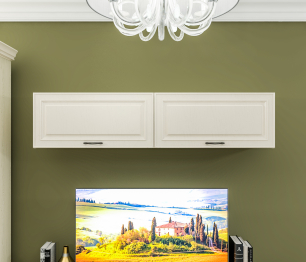 Полка Гранд / Ливерпуль СБ-3517 Дуб Приморский Белый/МДФ Классика Светлый