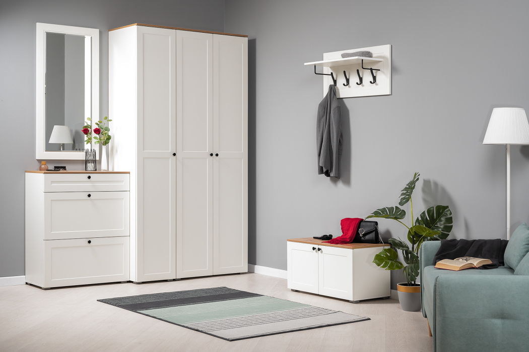 Настенные, Вешалка Остин 15.12, белая шагрень