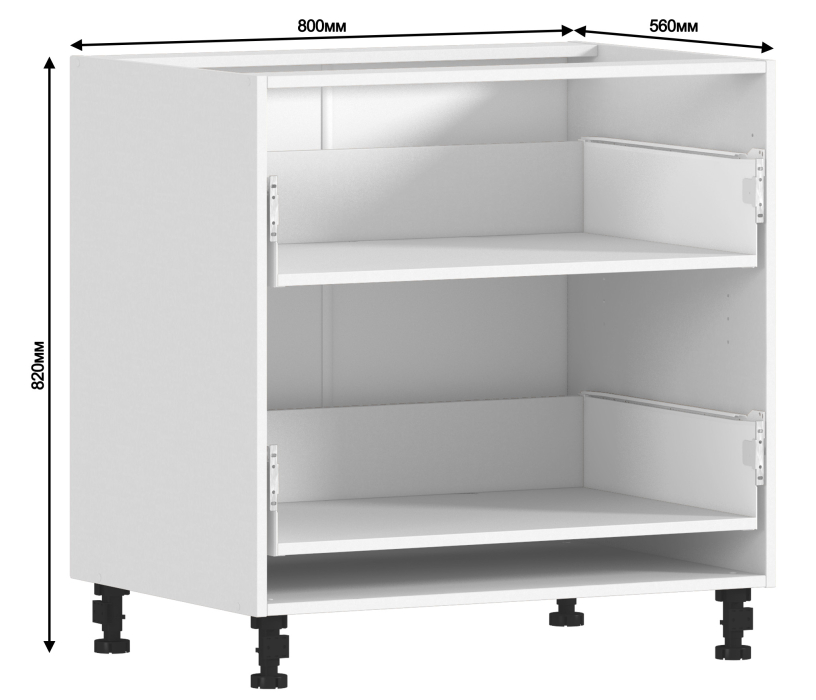 Корпус, Регина корпус для стола 2 ящ 80х82 см