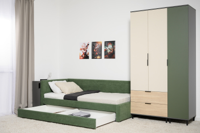 Кровать одинарная Марвэл, мосс