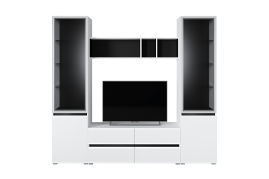 Полка Сидней 15.57, белый премиум, черный