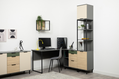 Тумба Марвэл 16.160, темно-серый, плэйн, дымчатый зеленый