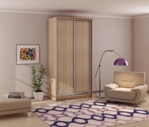 Байкал СБ-1103 Шкаф-купе 2-х дверный в сборе Розовое дерево/Серебро