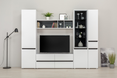 Полка Сидней 15.57, белый премиум, черный