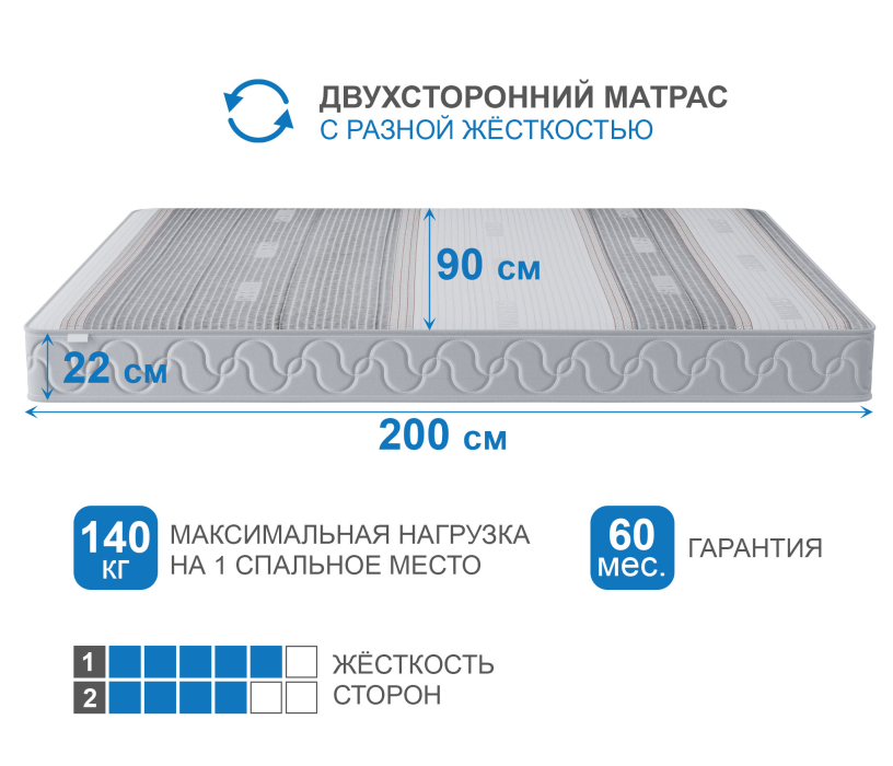 900 x 2000, Матрас Тропикана-Агама в чехле Magnetic 900х2000