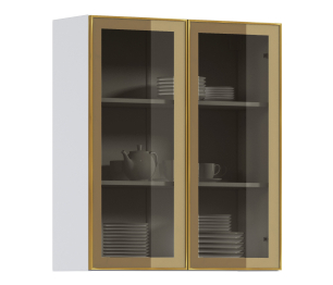 Навесной шкаф Регина РП-180 (Белый/Витрина Золото)