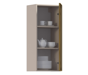 Навесной шкаф Регина РП-140 (Песочный/Витрина Золото)