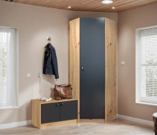 Угловые, Комплект Сидней (шкаф и тумба), Дуб Дикий/Диамант серый