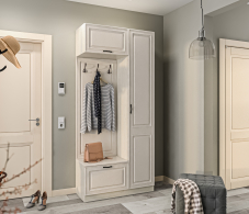 Прихожие, Прихожая Гранд / Ливерпуль СБ-3509 Дуб Приморский Белый/МДФ Классика Светлый